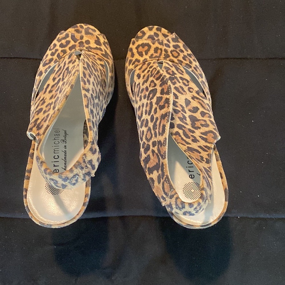 Leopard Print Open Toe Sling Backs. - image 3